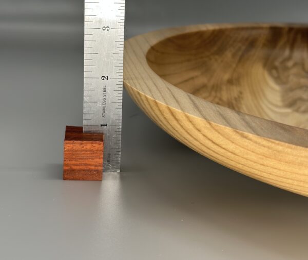 Large, Shallow Maple Crotch Bowl Side Measurement